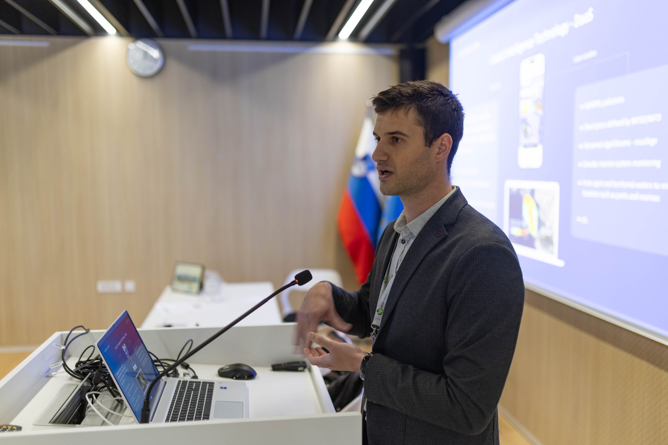 CEO of SeaCras, Mario Špadina as a speaker at Slovenia and Europe for Clean Waters: Innovations and Solutions against Plastic Pollution conference